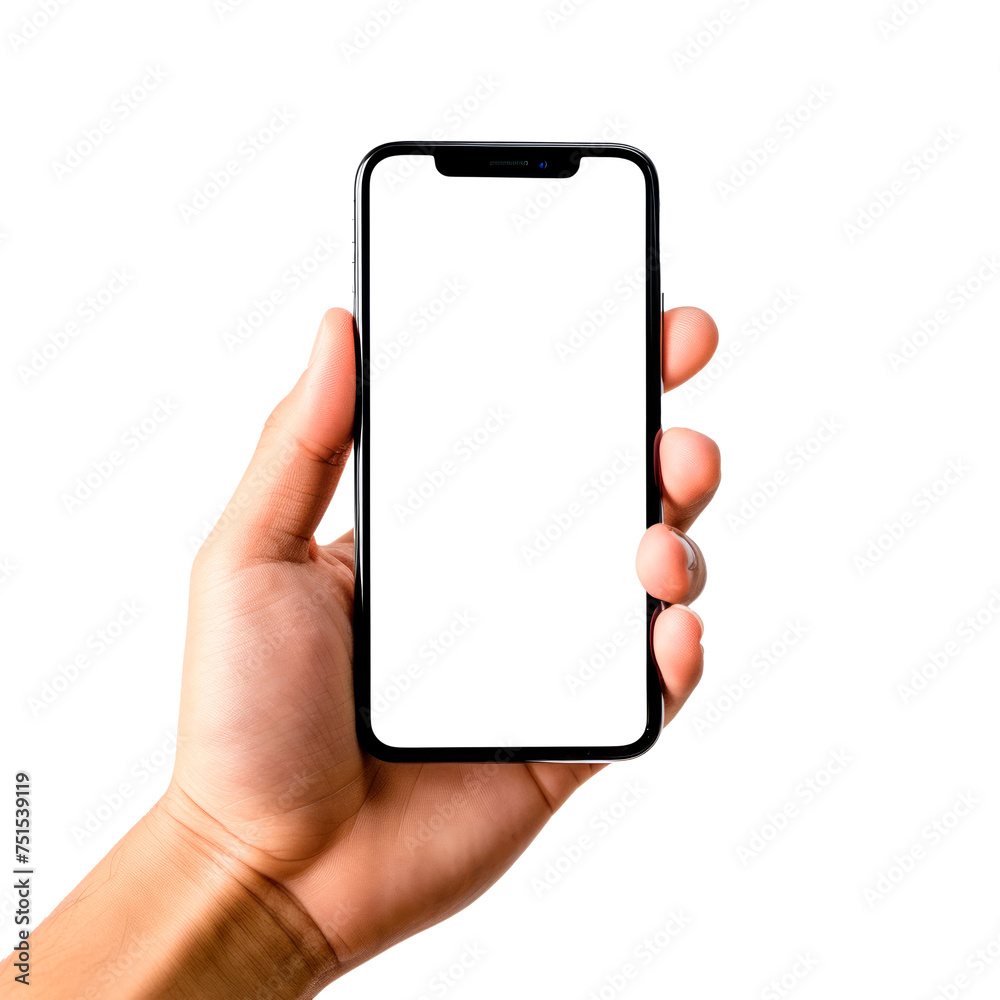 A hand holding a phone. Isolated on transparent background, PNG A hand holding a phone. Isolated on transparent background, PNG