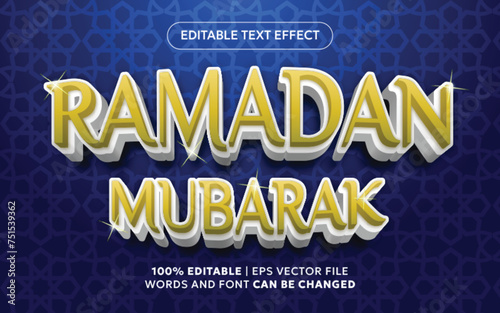 Ramadan Mubarak 3D Editable Text Effect photo