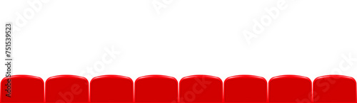 Movie theater hall with seat rows for audience and cinema projector. Vector