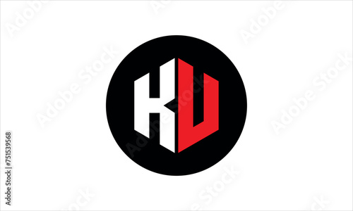 KU initial letter polygon icon gaming logo design vector template. batman logo, sports logo, monogram, falcon, war game, symbol, playing logo, abstract, fighting, typography, icon, minimal, premier 
