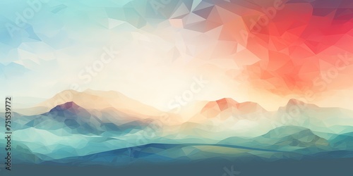 Low poly abstract landscape with blurred lines