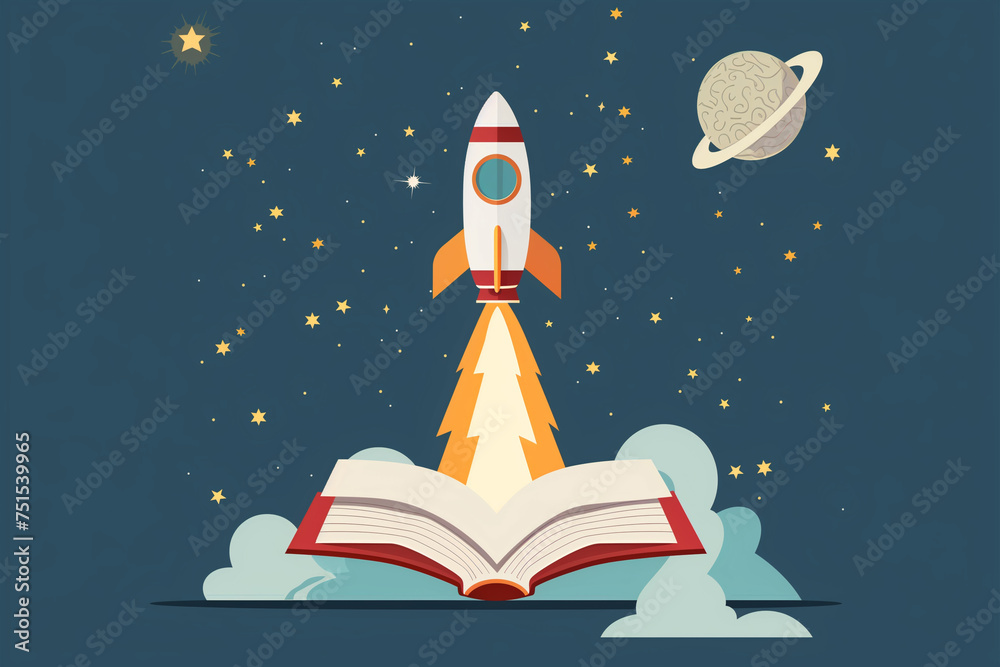 Rocket coming out from colorful laptop screen. Concept. Innovation and creativity. Background. Vector. Rocket coming out from colorful laptop screen. Concept. Innovation and creativity. Background. Vector.