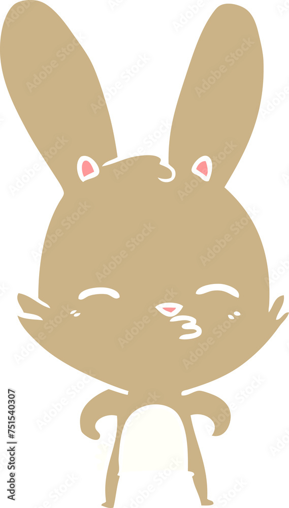 curious bunny flat color style cartoon curious bunny flat color style cartoon