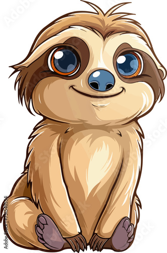 Sloth cartoon illustration isolated on white background vector