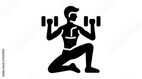 man with dumbbells, black silhouette on a white background, athlete, athlete, sports, dumbbell, sports. vector illustration on white background