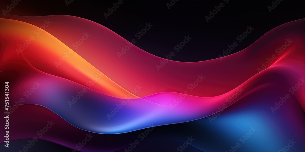 Dark grainy color gradient wave background, purple red yellow blue colors banner poster cover abstract design, black copy space Dark grainy color gradient wave background, purple red yellow blue colors banner poster cover abstract design, black copy space