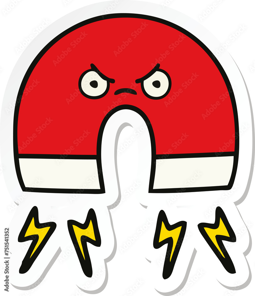 sticker of a cute cartoon magnet sticker of a cute cartoon magnet