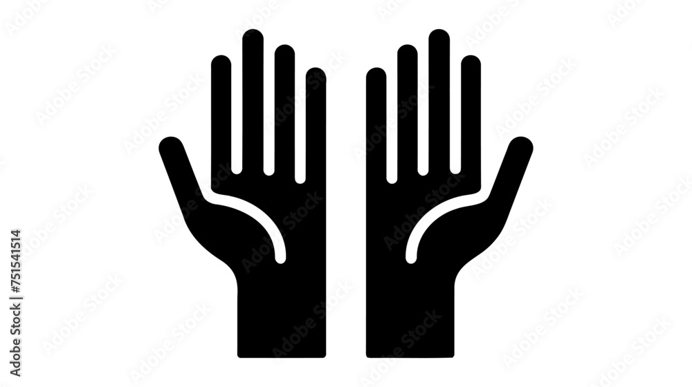 Open palms. Hands request help sign. Concept of donation, request and hope. Vector linear icon isolated on white background. Open palms. Hands request help sign. Concept of donation, request and hope. Vector linear icon isolated on white background.
