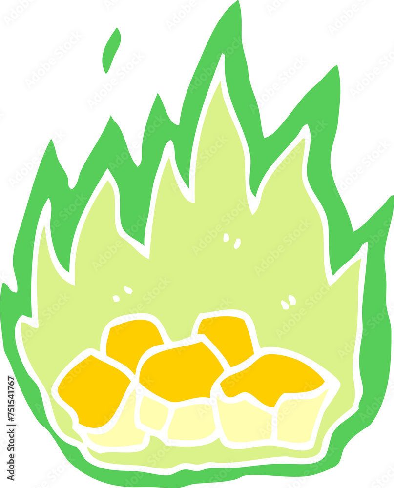 cartoon doodle spooky burning halloween coals cartoon doodle spooky burning halloween coals