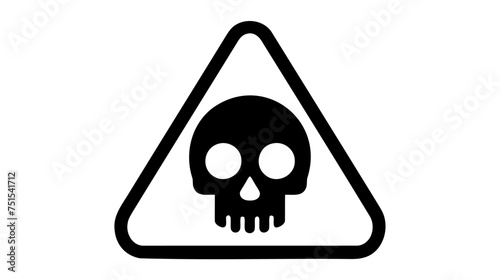 Skull vector icon. Skeleton symbol pictogram. Skull flat sign design. Scull icon. vector illustration on white background