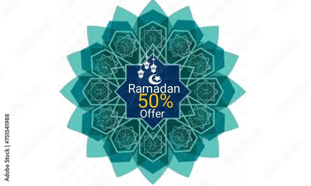 Ramadan 50% sale offer banner vector image,If you want other types or other offers, you can tell me, I will try to upload such designs.