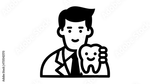 dentists vector line icon. illustration on white background