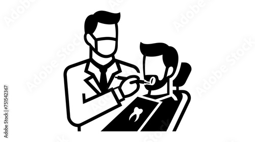 dentists vector line icon. illustration on white background