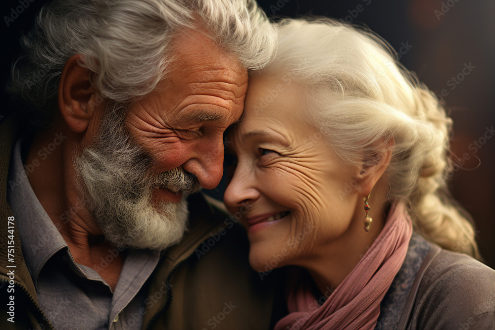 Generative AI image of elderly people beautiful couple wife and husband together love relationship anniversary Generative AI image of elderly people beautiful couple wife and husband together love relationship anniversary