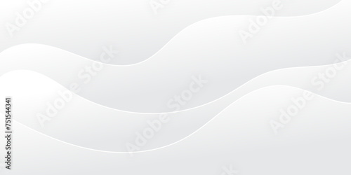 Abstract white paper wave background and abstract gradient and white wave curve lines banner background design. White wave modern abstract background design. space style. white background.