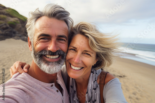 Generated with AI portrait of luxury travel romantic beach getaway holidays for honeymoon couple
