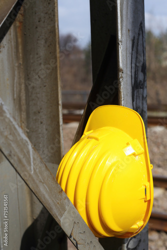 safety first yellow helmet