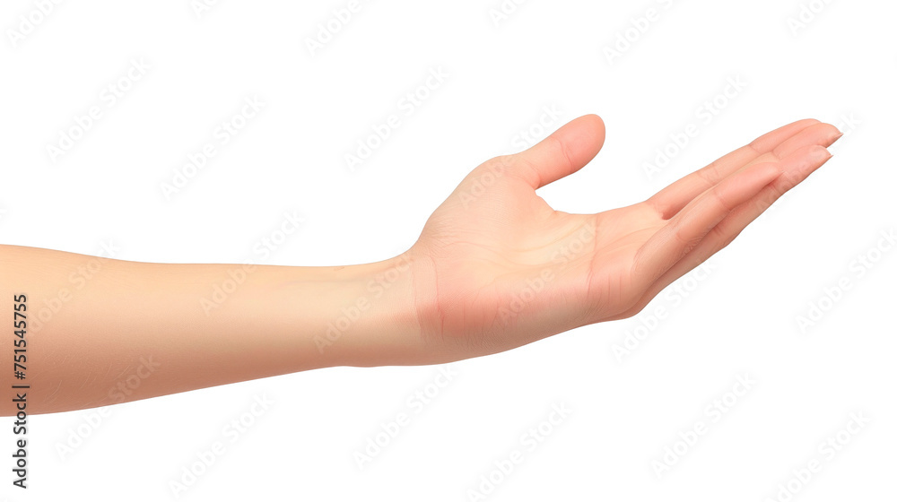 A hand is shown. Concept of openness and welcoming, as if the hand is offering something to someone Isolated on transparent background, PNG A hand is shown. Concept of openness and welcoming, as if the hand is offering something to someone Isolated on transparent background, PNG