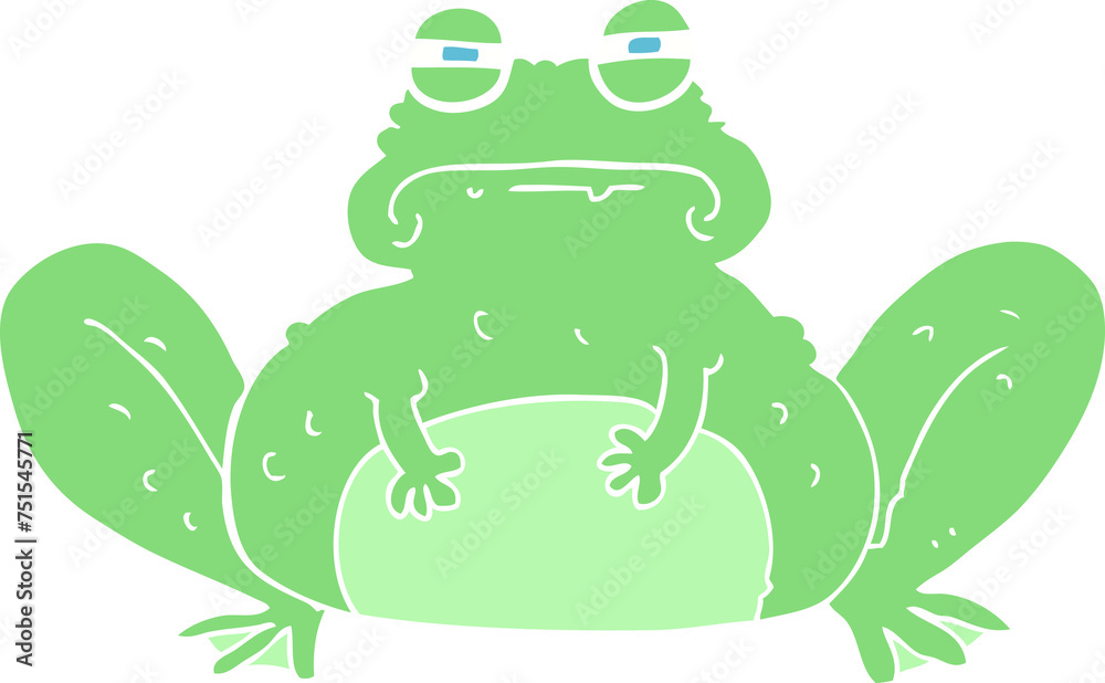 Obraz premium flat color illustration of a cartoon frog