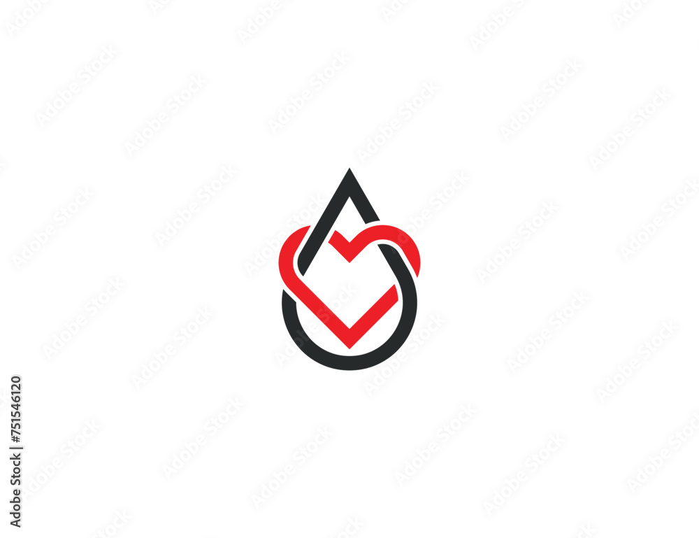 Water Love or Heart Drop Blood Logo Concept sign icon symbol Element Design. Vector illustration logo template Water Love or Heart Drop Blood Logo Concept sign icon symbol Element Design. Vector illustration logo template