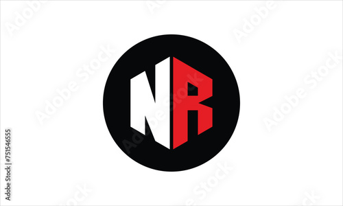 NR initial letter polygon icon gaming logo design vector template. batman logo, sports logo, monogram, falcon, war game, symbol, playing logo, abstract, fighting, typography, icon, minimal, premier 