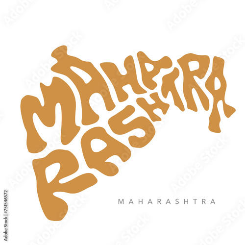 Maharashtra map typography photo