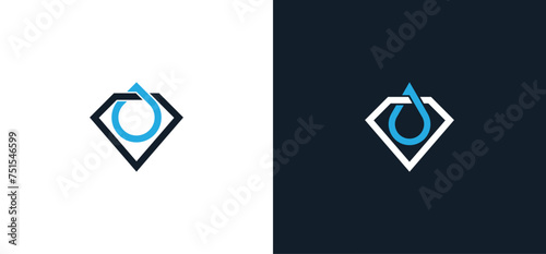 Diamond Drop Logo Concept icon sign symbol Element Design. Water, Aqua, Mineral Oil, Droplet Logotype. Vector illustration template