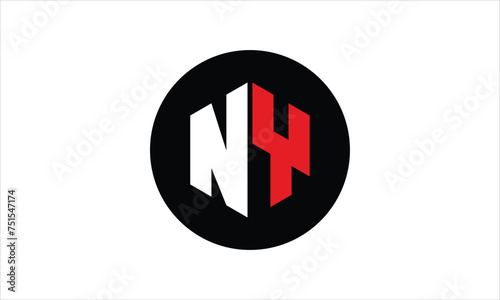NY initial letter polygon icon gaming logo design vector template. batman logo, sports logo, monogram, falcon, war game, symbol, playing logo, abstract, fighting, typography, icon, minimal, premier 