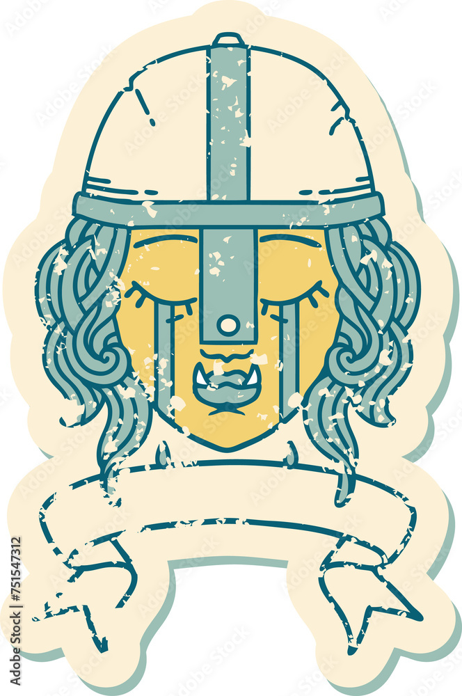 crying orc fighter character face illustration crying orc fighter character face illustration