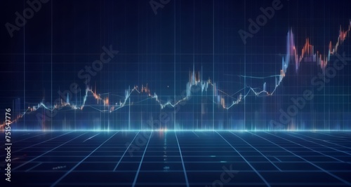  Elevated financial success - A digital stock market chart