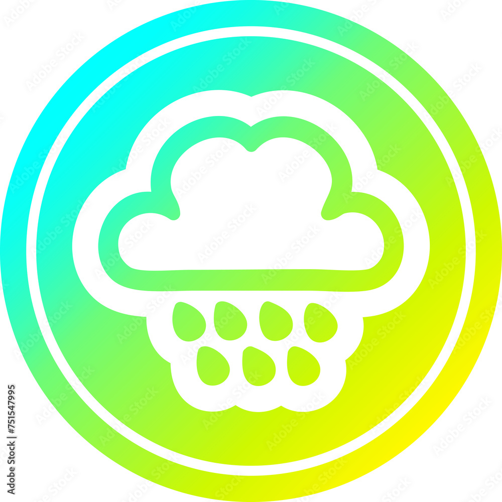 rain cloud circular in cold gradient spectrum rain cloud circular in cold gradient spectrum