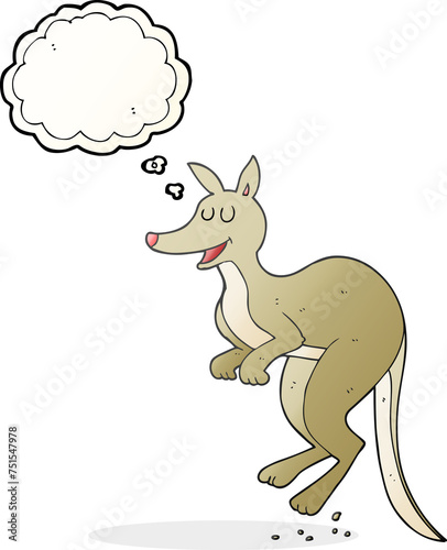 thought bubble cartoon kangaroo