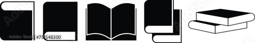 Book icons set. open book icon set vector illustration.