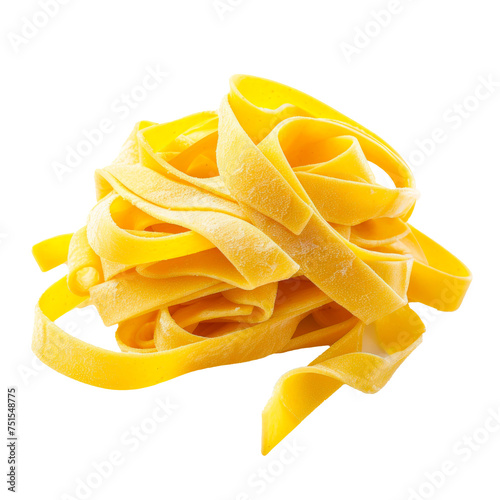 A pile of yellow pasta. Isolated on transparent background, PNG