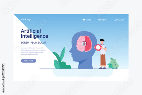 Artificial Intelligence, Chatbot, using and chatting artificial intelligence chat bot developed by tech company. Digital chat bot, robot application, conversation assistant concept flat vector