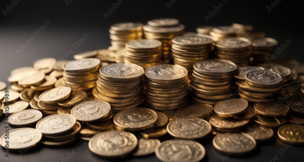 A mountain of gold coins, symbolizing wealth and prosperity A mountain of gold coins, symbolizing wealth and prosperity