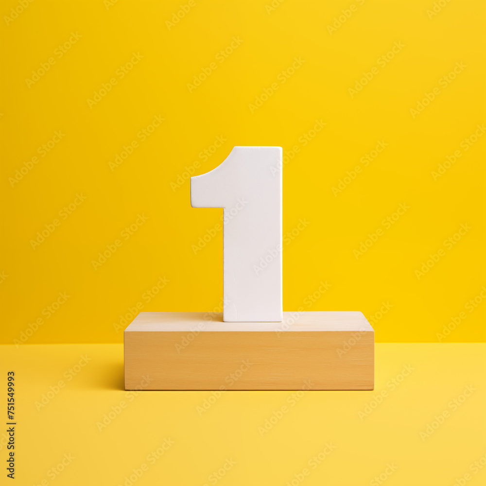 Number one on a yellow background symbolizing leadership or victory Number one on a yellow background symbolizing leadership or victory