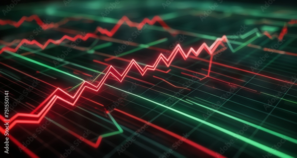 Elevated financial data on a digital grid Elevated financial data on a digital grid
