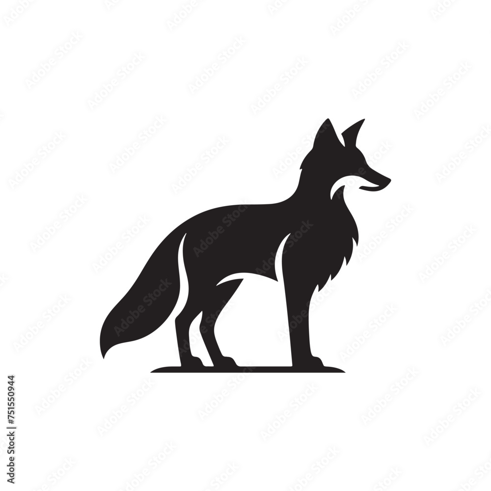 Swift Cunning: Vector Fox Silhouette - Capturing the Graceful Agility and Cleverness of Nature's Sly Trickster in Elegant Form. Fox Illustration