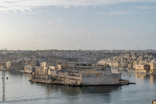 Vittoriosa, also known as Il-Birgu, seen from Valletta, Malta