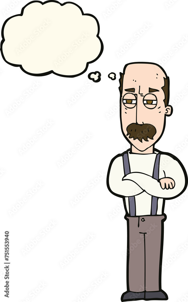cartoon annoyed old man with thought bubble cartoon annoyed old man with thought bubble
