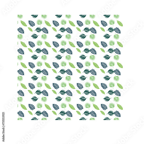 tropical leave and flower seamless pattern