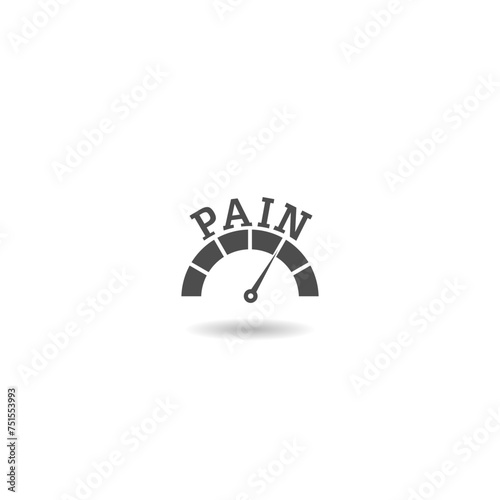 Pain scale icon with shadow