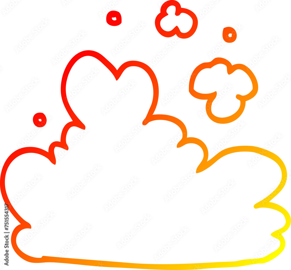 warm gradient line drawing cartoon cloud