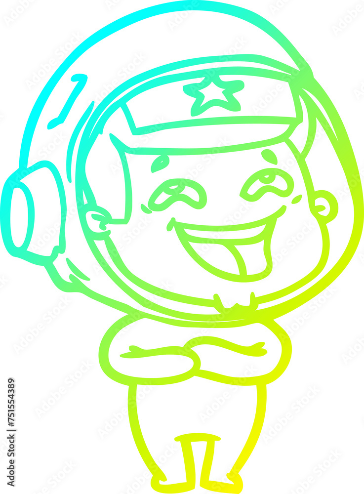cold gradient line drawing cartoon laughing astronaut cold gradient line drawing cartoon laughing astronaut