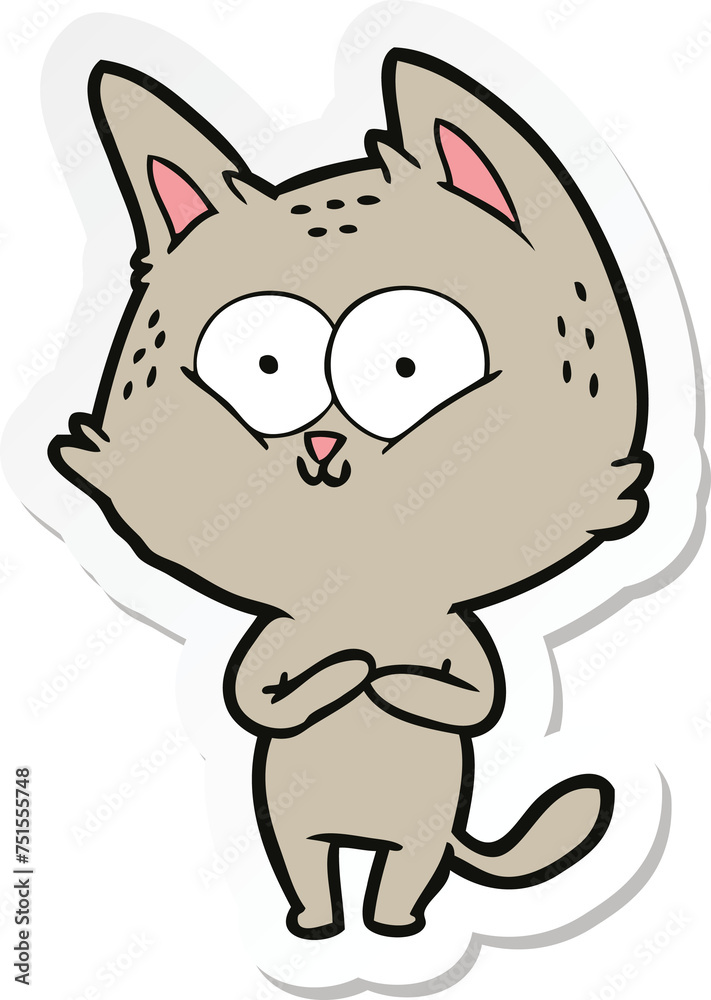 sticker of a cartoon cat