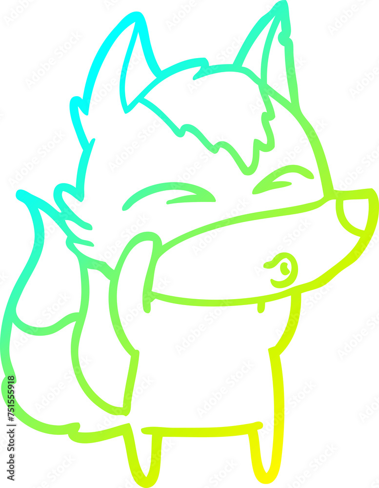cold gradient line drawing cartoon wolf whistling cold gradient line drawing cartoon wolf whistling