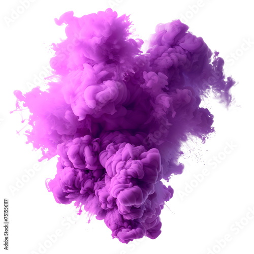 A purple and pink smoke cloud. Isolated on transparent background, PNG © vadymstock