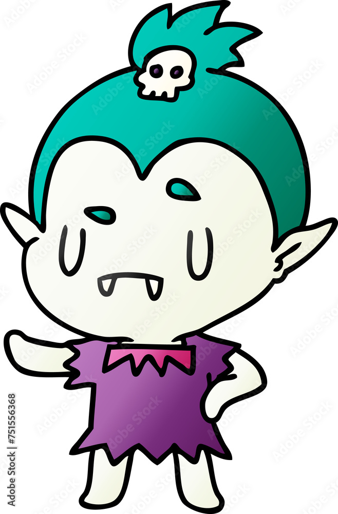 gradient cartoon kawaii of cute vampire girl gradient cartoon kawaii of cute vampire girl