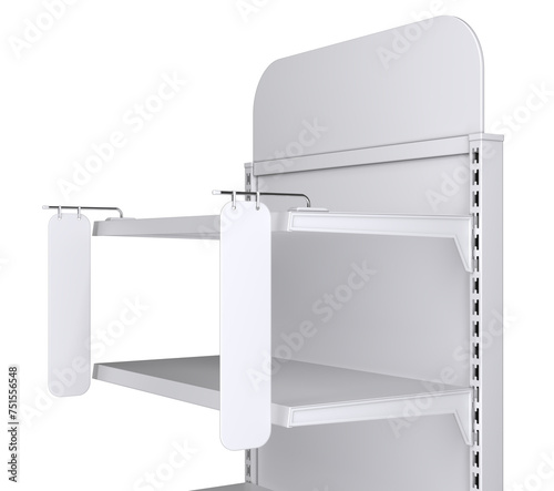 Schilderij op canvas Retail shelves mockup with topper and stoppers on magnetic holders